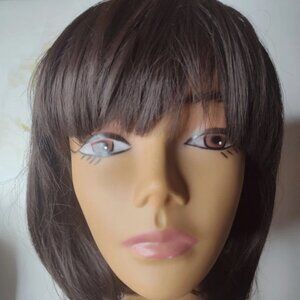 Onedor 10" Short Straight Hair Flapper Cosplay Costume Wig Pink